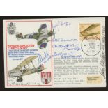 Poland 1977 Spitfire cover signed by 6 Battle of Britain participants. Address label, fine.