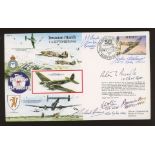 1990 Invasion Month cover signed by 6 Battle of Britain pilots. Printed address, fine.