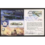 1990 The Night Blitz cover signed by 8 Battle of Britain participants. Printed address, fine.