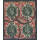 1/- block of 4 used, fine.