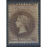 1868 1/- chestnut Mint, slight crease, otherwise fine.