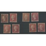 1854-58 1d reds SG 26 & SG 36 x 4 pairs used.