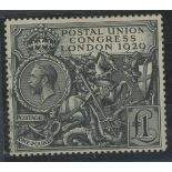 1929 PUC £1 black F/U, fine.