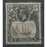 1922 ½d grey & black with "Cleft Rock" var. F/U, fine.