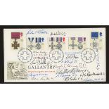 1990 Gallantry Royal Mail FDC signed by 11 GC holders & 4 VC holders. Unaddressed, fine.