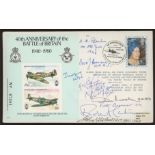 1980 Battle of Britain 40th Anniversary cover signed by Robert Runcie + 8 Battle of Britain pilots.