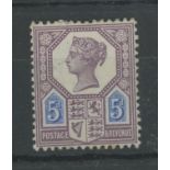 1887-92 5d dull purple & blue, Die I, Mint, fine.