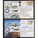 1990 Invasion Month & two 1990 Night Blitz covers each signed by 4 Battle of Britain participants.