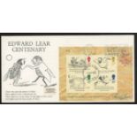 1988 Edward Lear Min Sheet Muscroft & Royal Mail FDCs + 3 PHQ cards,