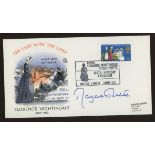 1970 Anniversaries 9d Sovereign FDC signed by Margaret Thatcher. Address label, fine.