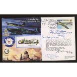 1990 The Night Blitz cover signed by 6 Battle of Britain participants. Printed address, fine.