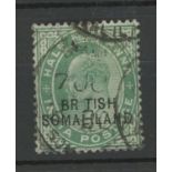 1903 ½a green with unlisted var "BR TISH" used, fine. SG 25 var.