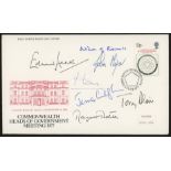 1977 Heads of Government Post Office FDC signed by 7 Prime Ministers: Edward Heath, Harold Wilson,