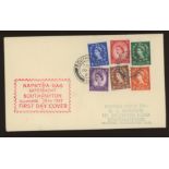 1957 Graphites set on Display FDC with Southampton CDS. Printed address, stamps overlap.