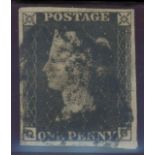 1840 1d black, Q-G, used with black maltese cross, 4 margins, fine.