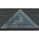 1853 4d blue used, 3 margins, fine.