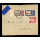 1936 commercial envelope to Dutch East Indies bearing SG 137, 146 & 147.