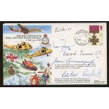 1991 RAF Rescue Services cover signed by 6 VC holders. Printed address, fine.