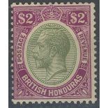 1922 $2 yellow-green & bright purple Mint, fine.