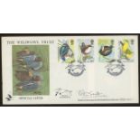 1980 Birds Wildfowl Trust Slimbridge Benham BOCS Official FDC signed by Peter Scott.