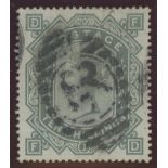 1867-83 wmk Large Anchor, blued paper, 10/- grey-green, F-D, used, fine.