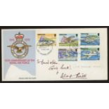Douglas Bader: Autographed on Gibraltar 1978 RAF 60th Anniv FDC. Unaddressed, fine.