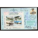 1986 RAF Battle of Britain cover signed by 9 Battle of Britain participants. Address label, fine.