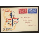 1951 Festival of Britain illustrated FDC with Battersea wavy line cancel. Printed address, fine.