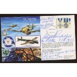 1990 The Night Blitz cover signed by 4 Battle of Britain pilots. Printed address, fine.