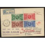 1935 Silver Jubilee Display FDC with Sutton Coldfield reg CDS to Nigeria.