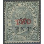 1888 TWO on 50c on 1/- Mint, fine. SG 35 Cat £60