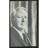 Edward Heath: Autographed 17 x 10 cm black & white photo, fine.