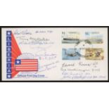 Liberia End of World War II FDC signed by 11 World War II participants. Unaddressed, fine.