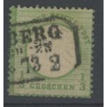 1872 Arms 1/3g green used, fine.