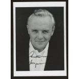 Anthony Hopkins: Autographed 7" x 5" black & white photo, fine.