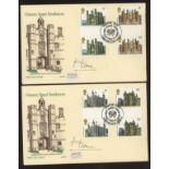 1978 Buildings gutter pair set on pair of Philart de Luxe FDCs signed by Lord Home.