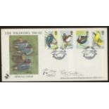 1980 Birds Wildfowl Trust Slimbridge Benham BOCS Official FDC signed by Peter Scott.