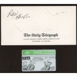 BTP 130 The Daily Telegraph/Alex with (damaged) brochure signed by designer Robin Ollington.