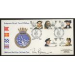 1982 Maritime Britannia Royal Naval College Official FDC signed by Tim Bevan, Address label, fine.