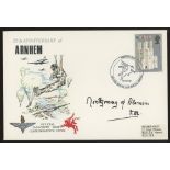 Montgomery of Alamein autographed on 1969 25th Anniversary of Arnhem Parachute Regiment cover.