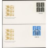 1989 60p & 80p Harrison 4 x 1st & 4 x 2nd booklets with 3 straight edges pair of Royal Mail FDCs