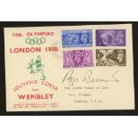 1948 Olympic Games illustrated FDC with Sayers Common Hassocks CDS signed by Roger Bannister.