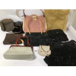 COLLECTION OF HANDBAGS AND EVENING BAGS INCLUDING GUCCI STYLE