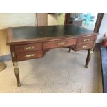 A FRENCH NAPOLEON 111 PARTNERS WRITING DESK WITH GILT FEET