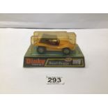 A VINTAGE DINKY DIE CAST METAL TOY NO 227 BEACH BUGGY, IN ORIGINAL BOX