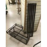 THREE VINTAGE METAL ITEMS INCLUDING SHELF UNIT