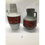 TWO WEST GERMAN VASES ONE A/F LARGEST 39 CMS