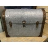 A GALVANIZED TRUNK BY DIAMOND 61 X 45 X 25 CMS