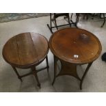 TWO ROUND OCCASIONAL TABLES ONE FRENCH EMPIRE