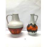 TWO WEST GERMAN VASES LARGEST 31 CMS